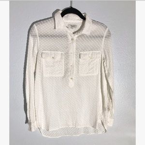 MADEWELL white cotton textured shirt size small